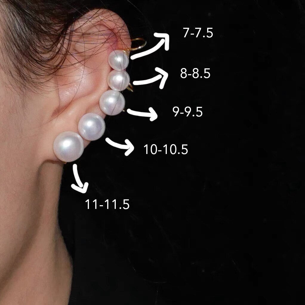 14K gold clip on freshwater pearl earring. No pain earring. Minimalist pearl earring. Pearl climber earrings. No piercing earring.