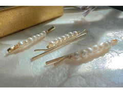 Genuine Baroque pearl hair clip. Minimalist pearl barrette clip. Handmade pearl hair accessories. Bridal pearl hair clasp. Hair slides