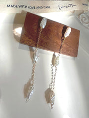 14K gold filled freshwater piwa pearl earring. Everyday earrings. Boho wedding earrings