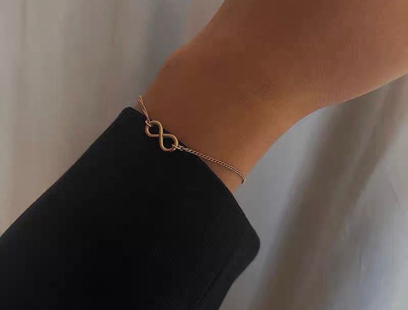 14K gold filled infinity necklace. Adjustable necklace. Minimalist necklace. Delicate necklace. 925 sterling sliver.