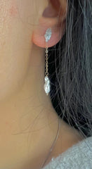 14K gold filled freshwater piwa pearl earring. Everyday earrings. Boho wedding earrings