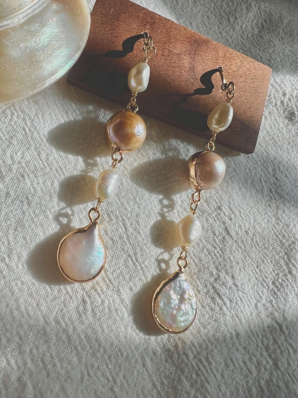 Baroque Freshwater Multicolor Pearl Earrings — product image 3
