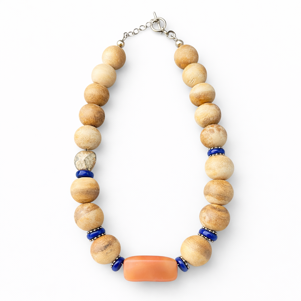 Agarwood, Old Nanhong & Lapis Lazuli Necklace