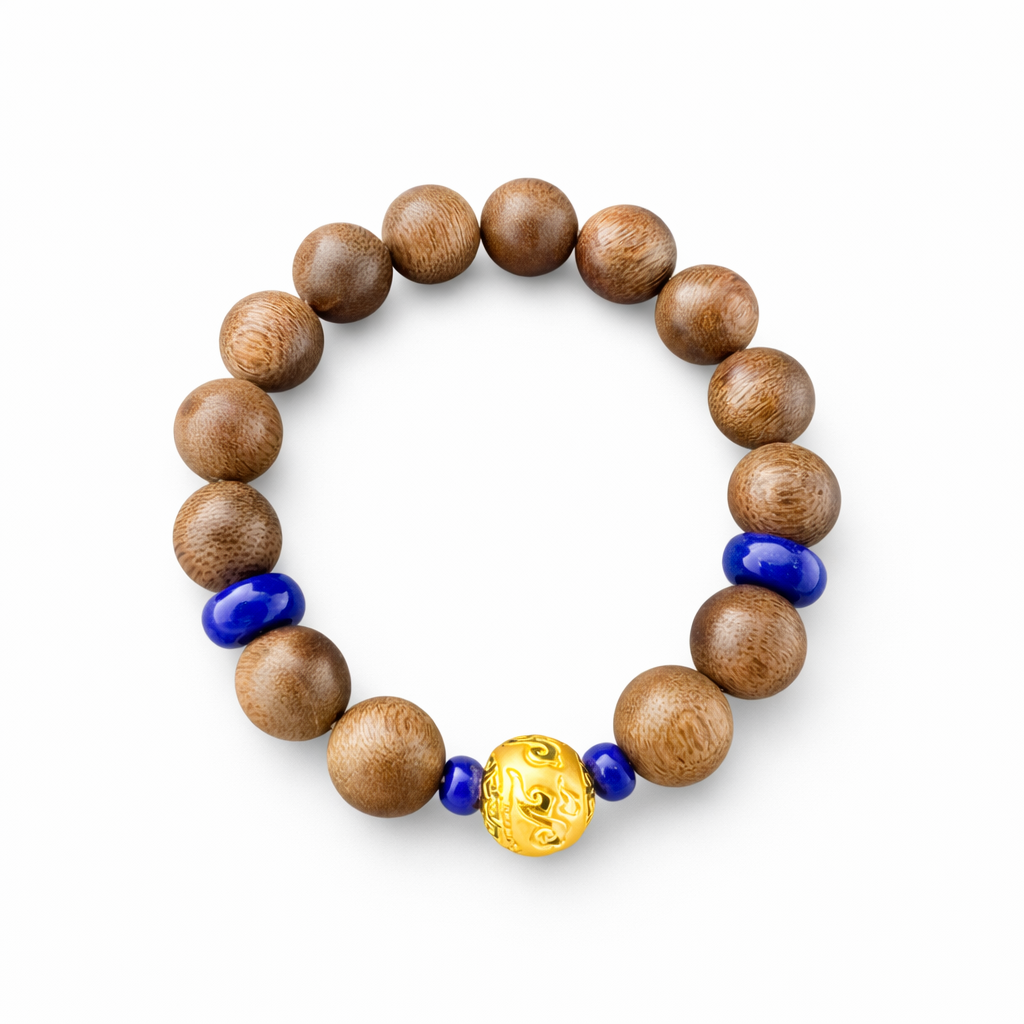 Agarwood-gold-lapis-bracelet