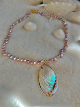 Freshwater baroque pearl necklace. Purple pearl beaded necklace. Chunky beach necklace. Pearl shell choker. Summer necklace