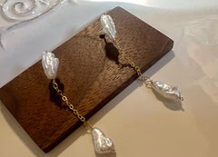 14K gold filled freshwater piwa pearl earring. Everyday earrings. Boho wedding earrings