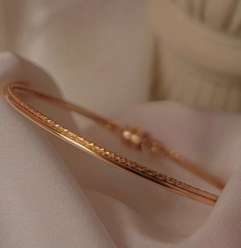 14K gold filled double layered bangles Bracelet. Elegant bangles Bracelet. Minimalist magnetic bracelet. Gift for her