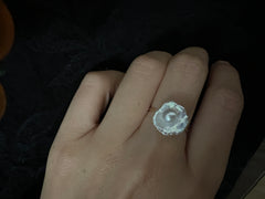 Baroque freshwater high luster quality double pearl flower ring. Elegant ring.