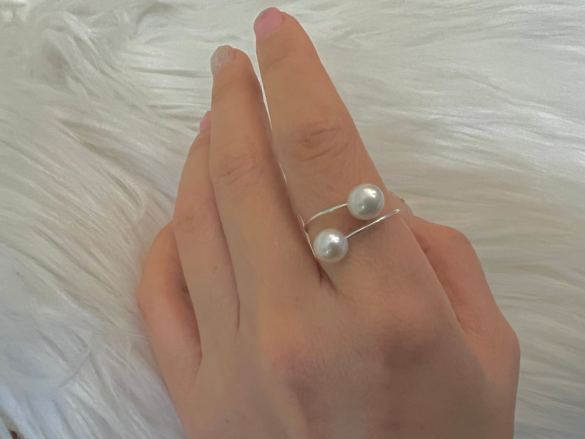 Double Freshwater Pearl Open Ring