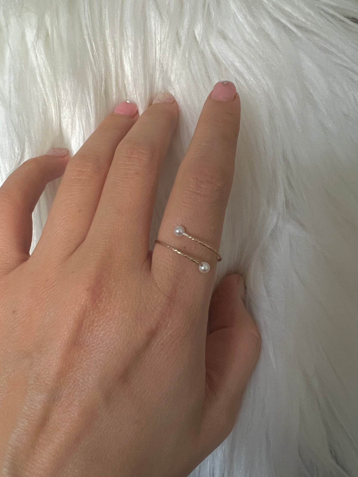 Double Freshwater Pearl Open Ring