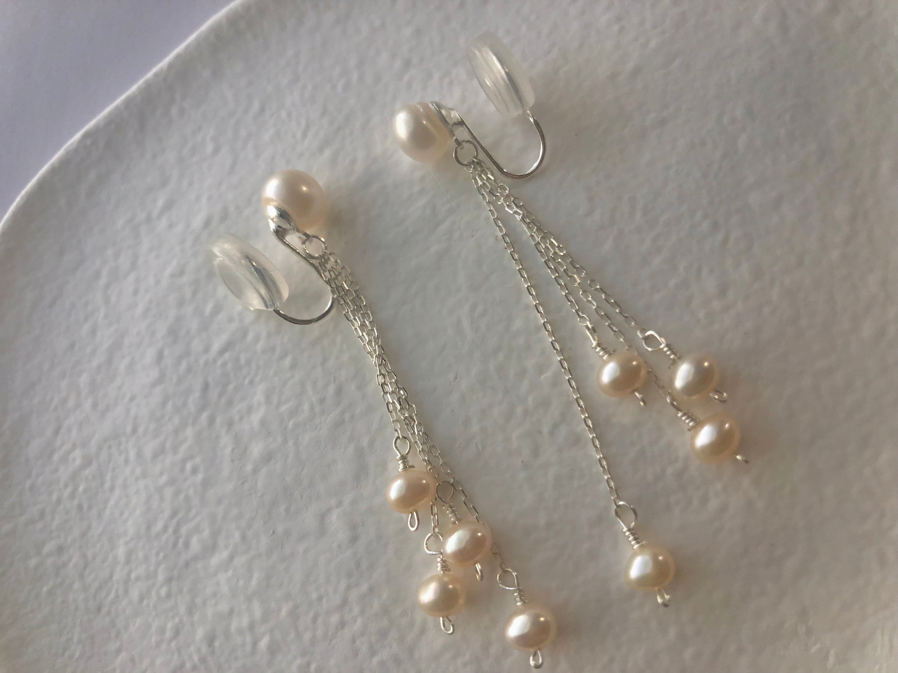 14K Gold filled Variation wear earring. Two-ways ear jacket long dangle natural pearl earring. wedding earring. Bridalpearl dangle earring.