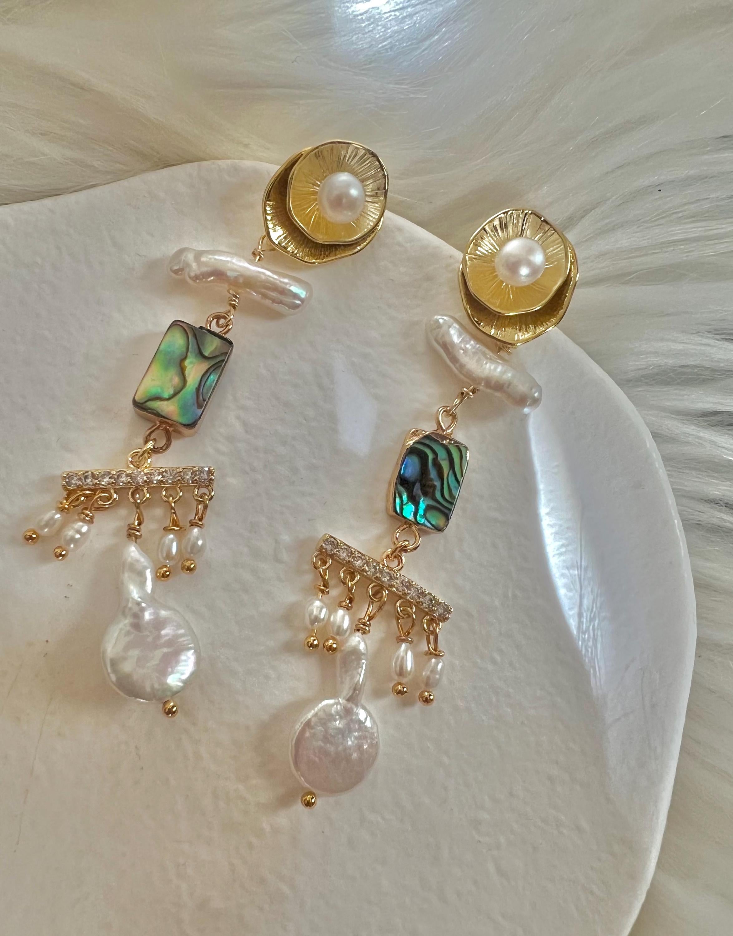 Genuine freshwater baroque pearl long dangle star earrings. Bridal boho pearl earrings. Art deco pearl earrings.