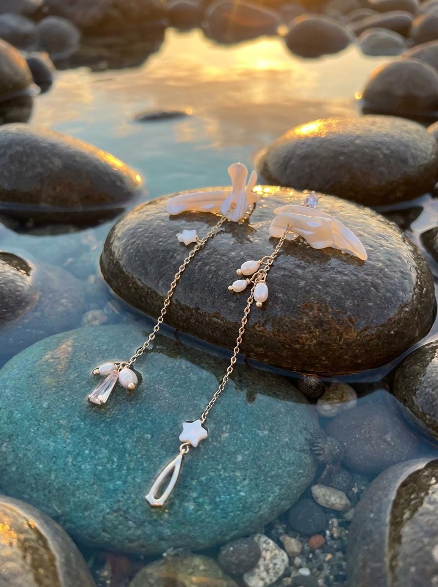 Mother of Pearl Drop Earrings – Delicate Pearl Earrings, Beach Wedding Jewelry