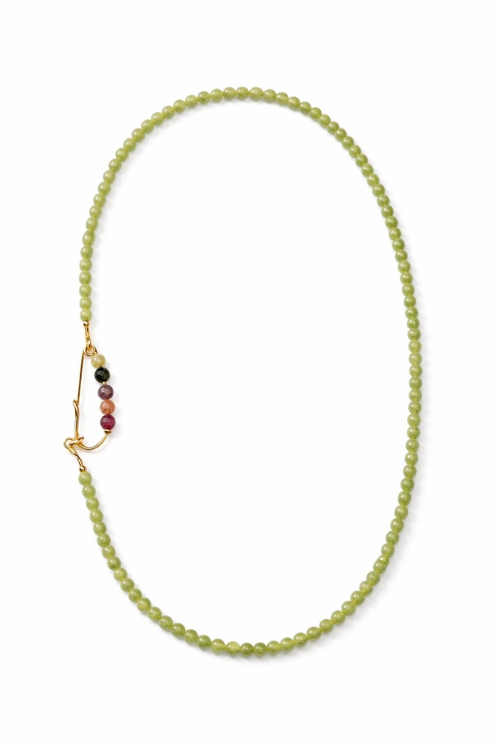 Green Jade & Tourmaline Bead Necklace