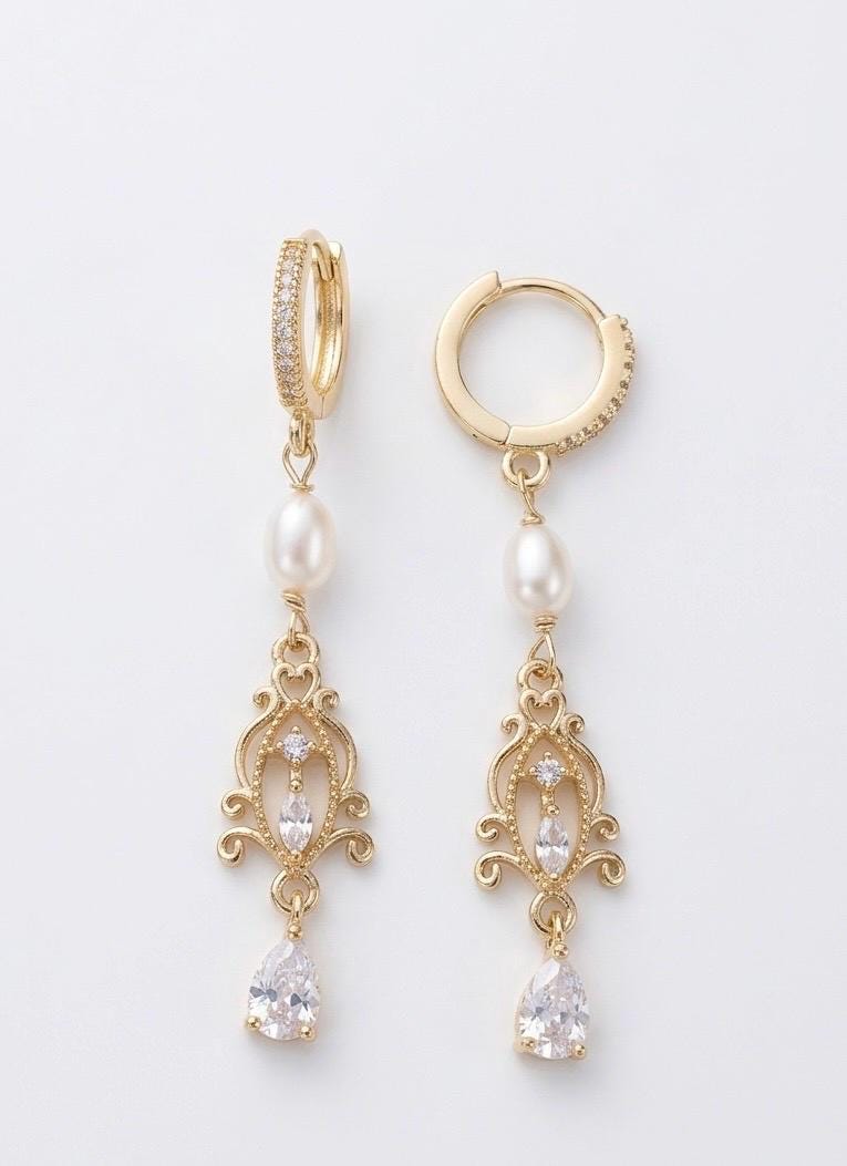 Vintage-Inspired Pearl Dangle Earrings