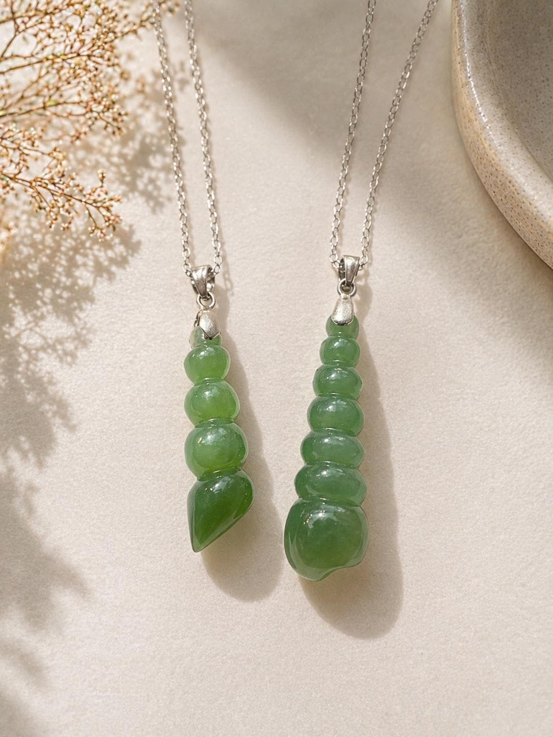 Jade Conch Shell Pendant, Buddhist Shanka Charm, Natural Jadeite Necklace, Minimalist Zen Jewelry, Protection & Strength Amulet