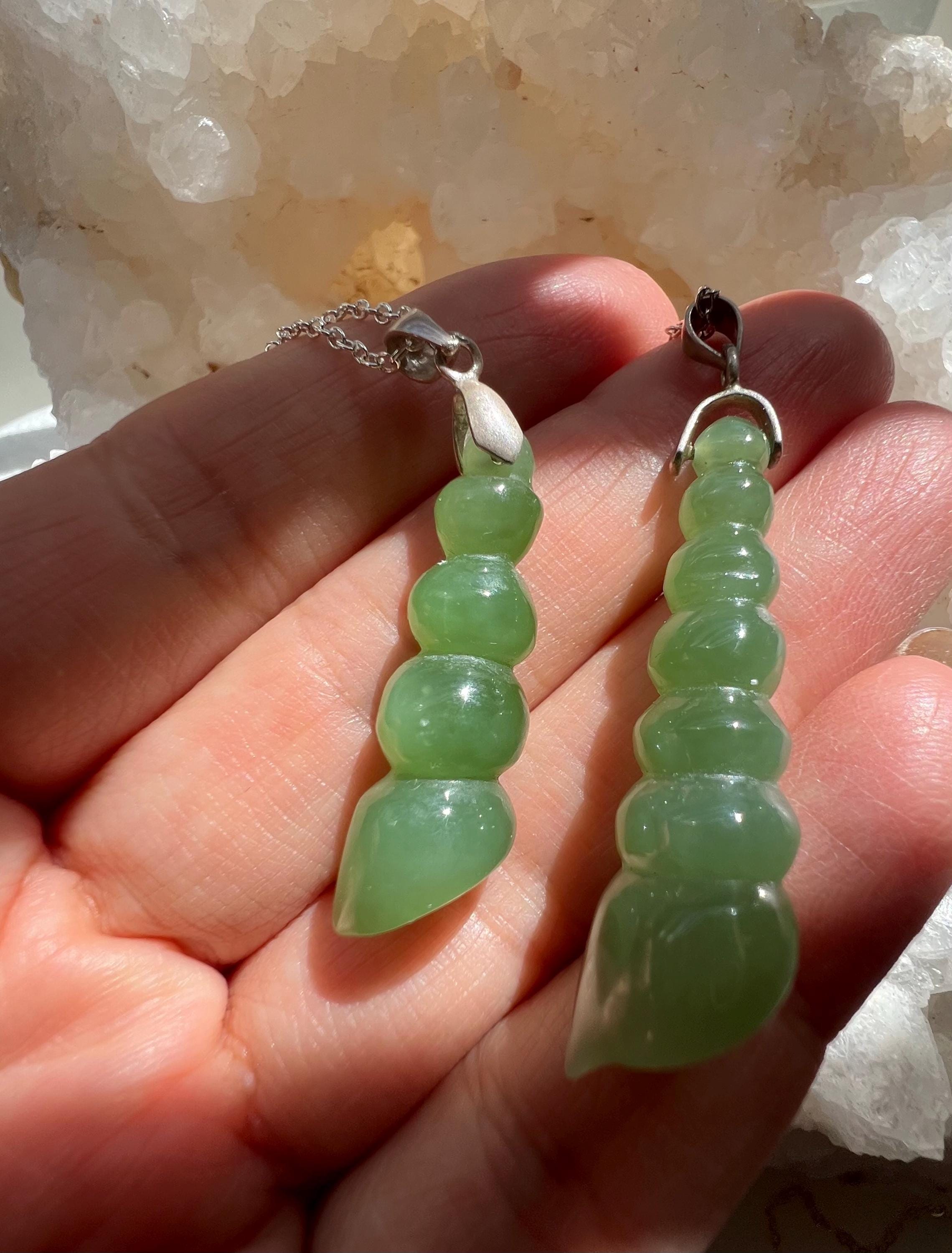 Jade Conch Shell Pendant, Buddhist Shanka Charm, Natural Jadeite Necklace, Minimalist Zen Jewelry, Protection & Strength Amulet