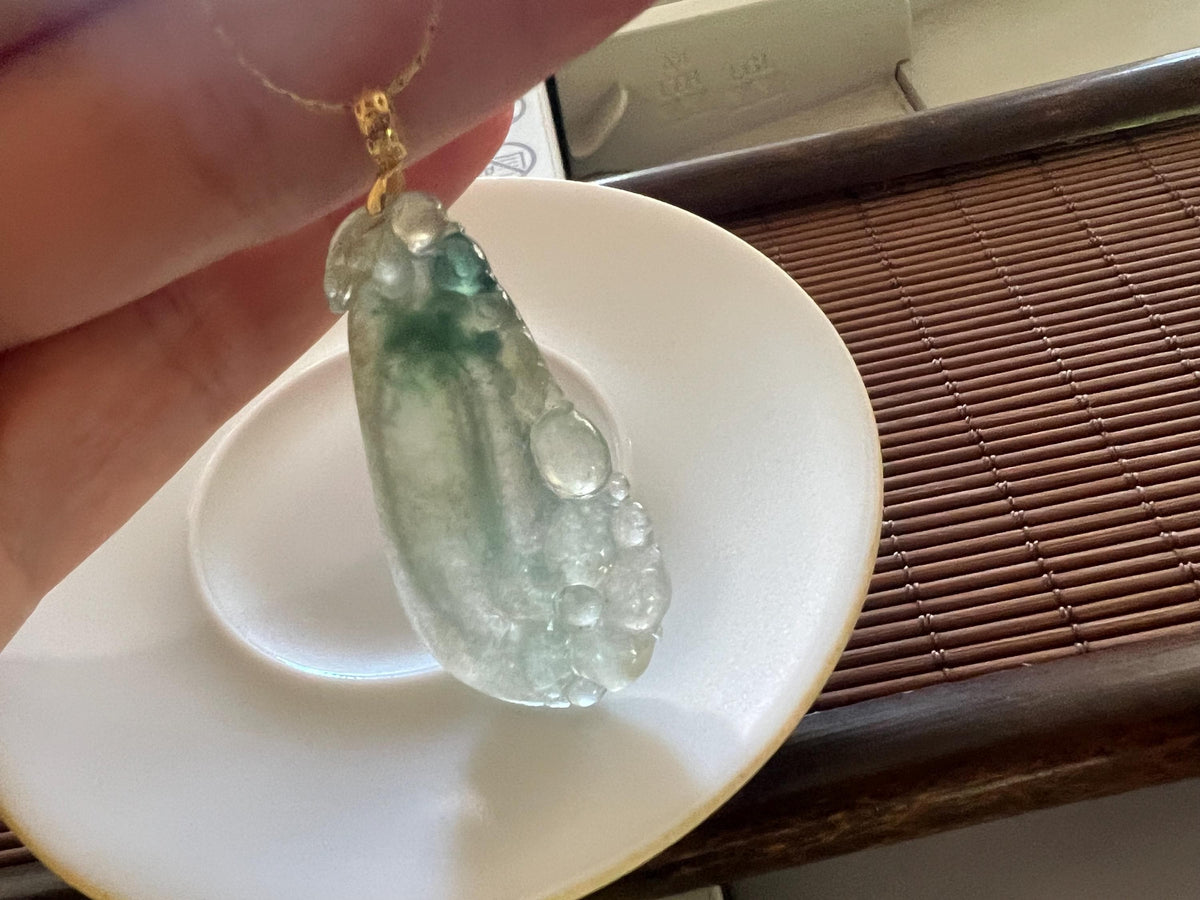 Floating Green Icy Jadeite Pendant
