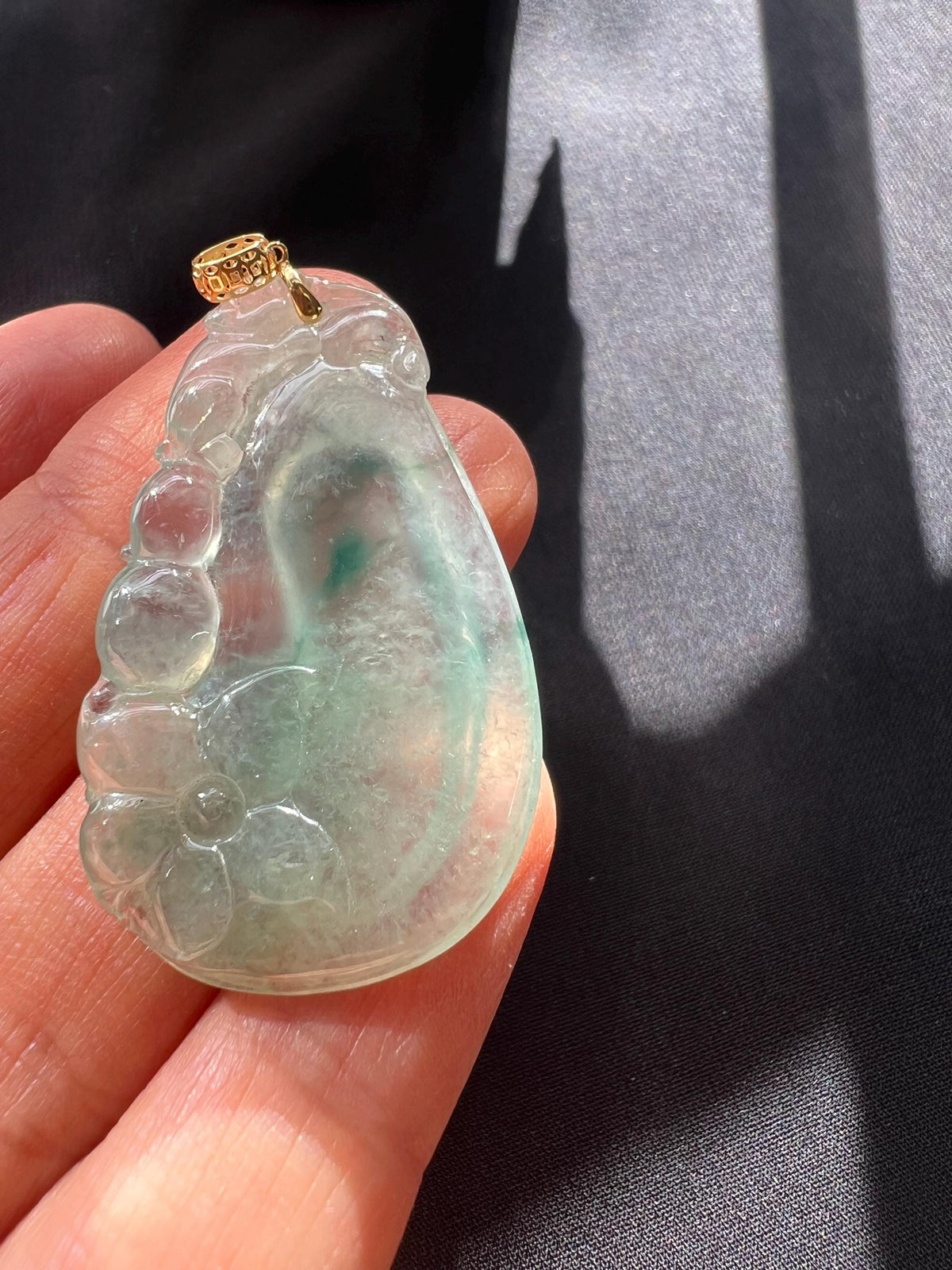 Floating Green Icy Jadeite Pendant
