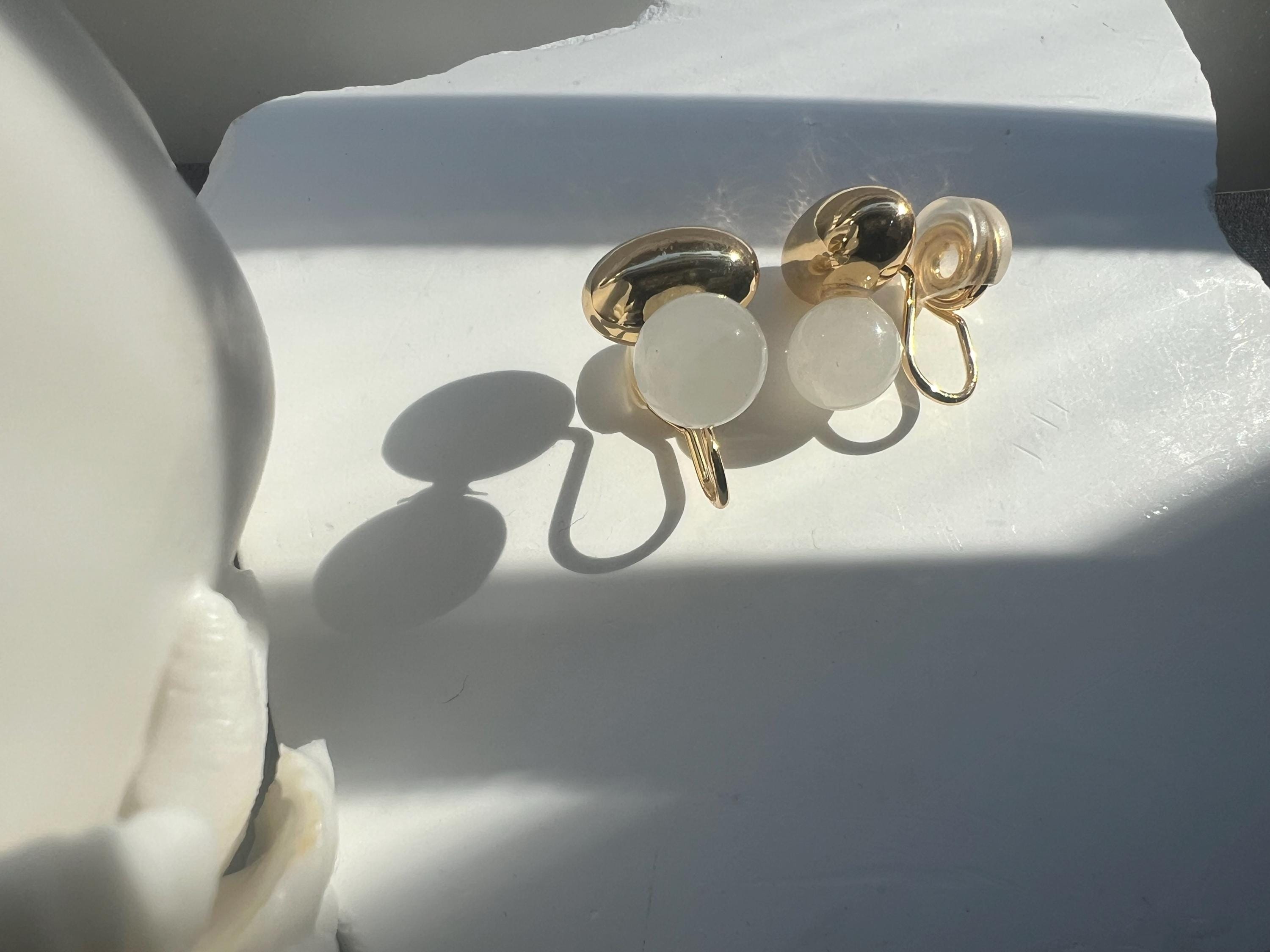 Nephrite Jade Stud Earrings • Sterling Silver Jade Earrings • Jade clip on earrings • Minimalist nugget Stud Earrings • Everyday Jade Earrin