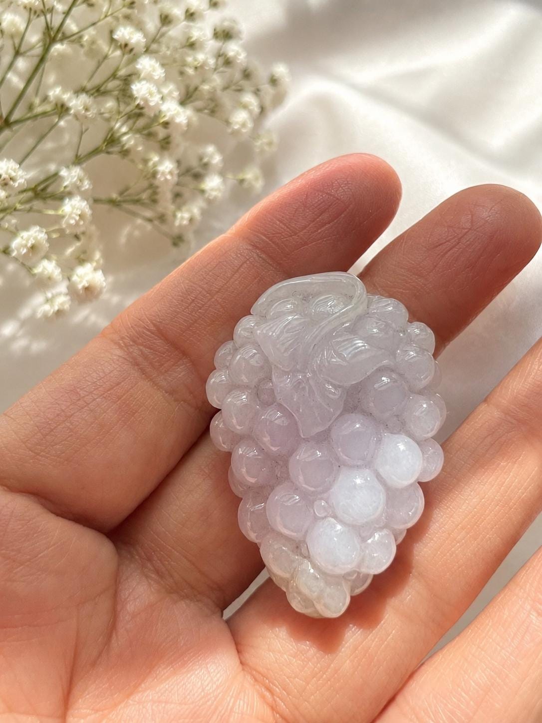 Lavender Jadeite Grape Pendant