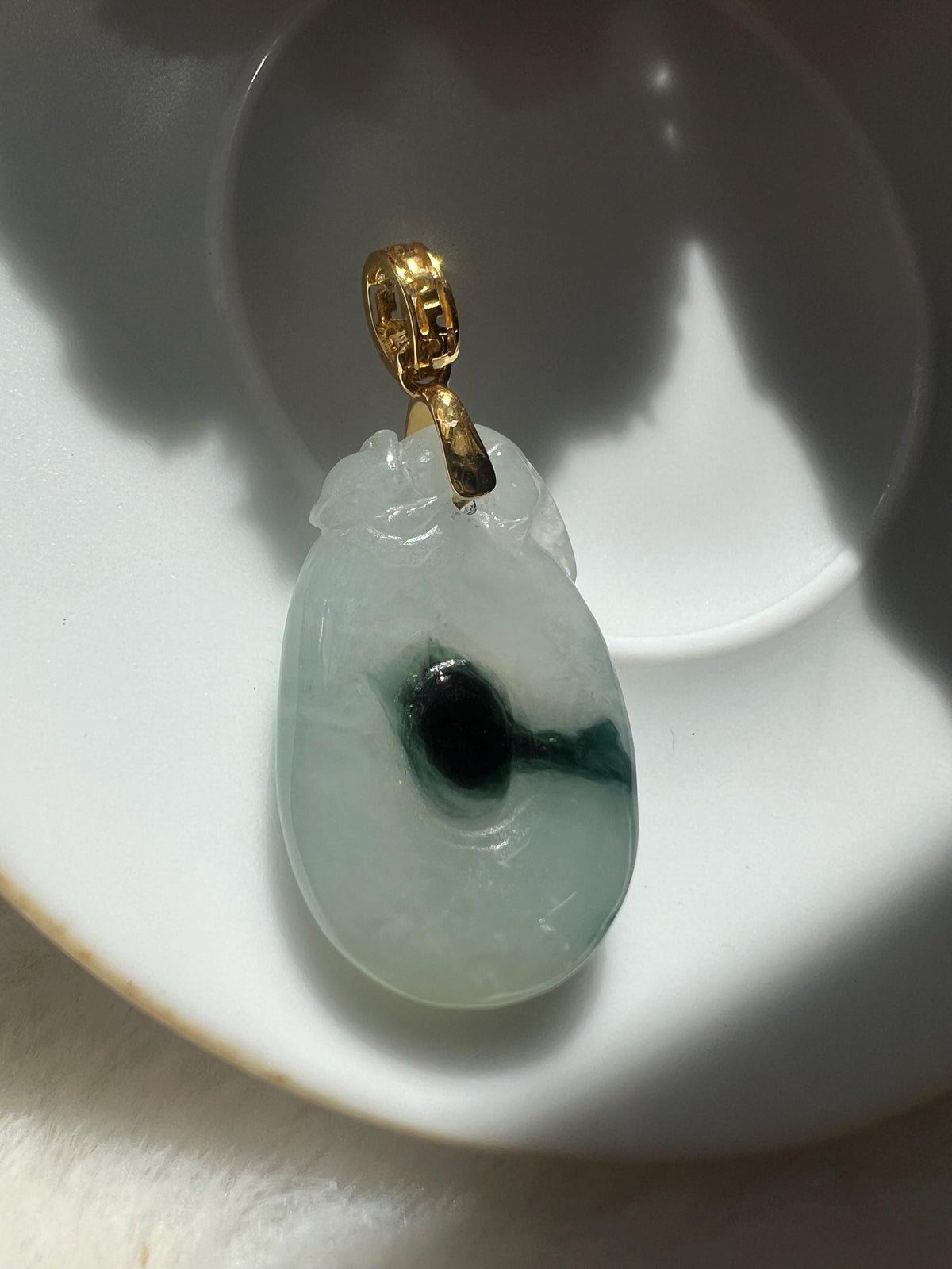 Floating Green Jadeite Pendant