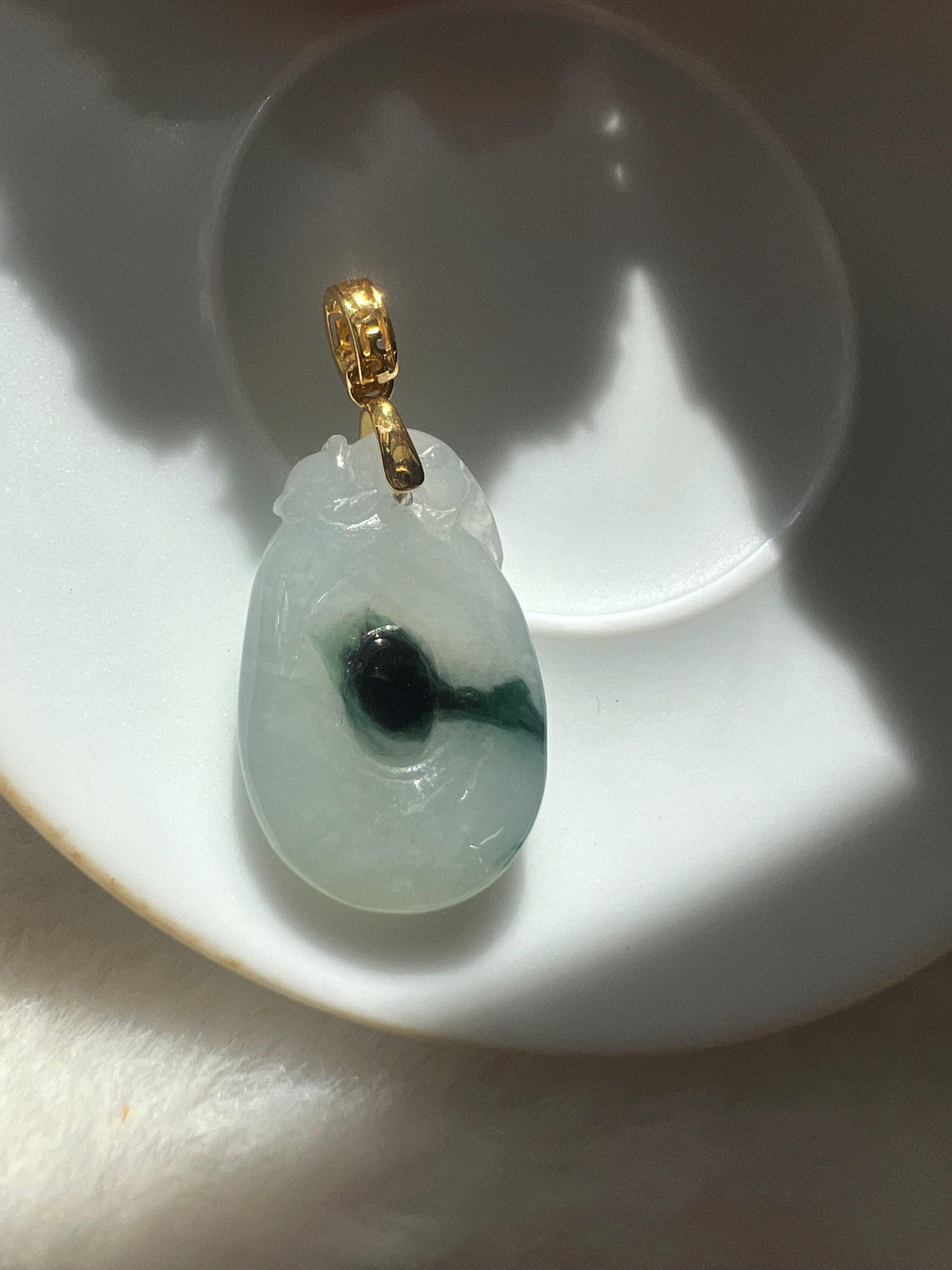Floating Green Jadeite Pendant
