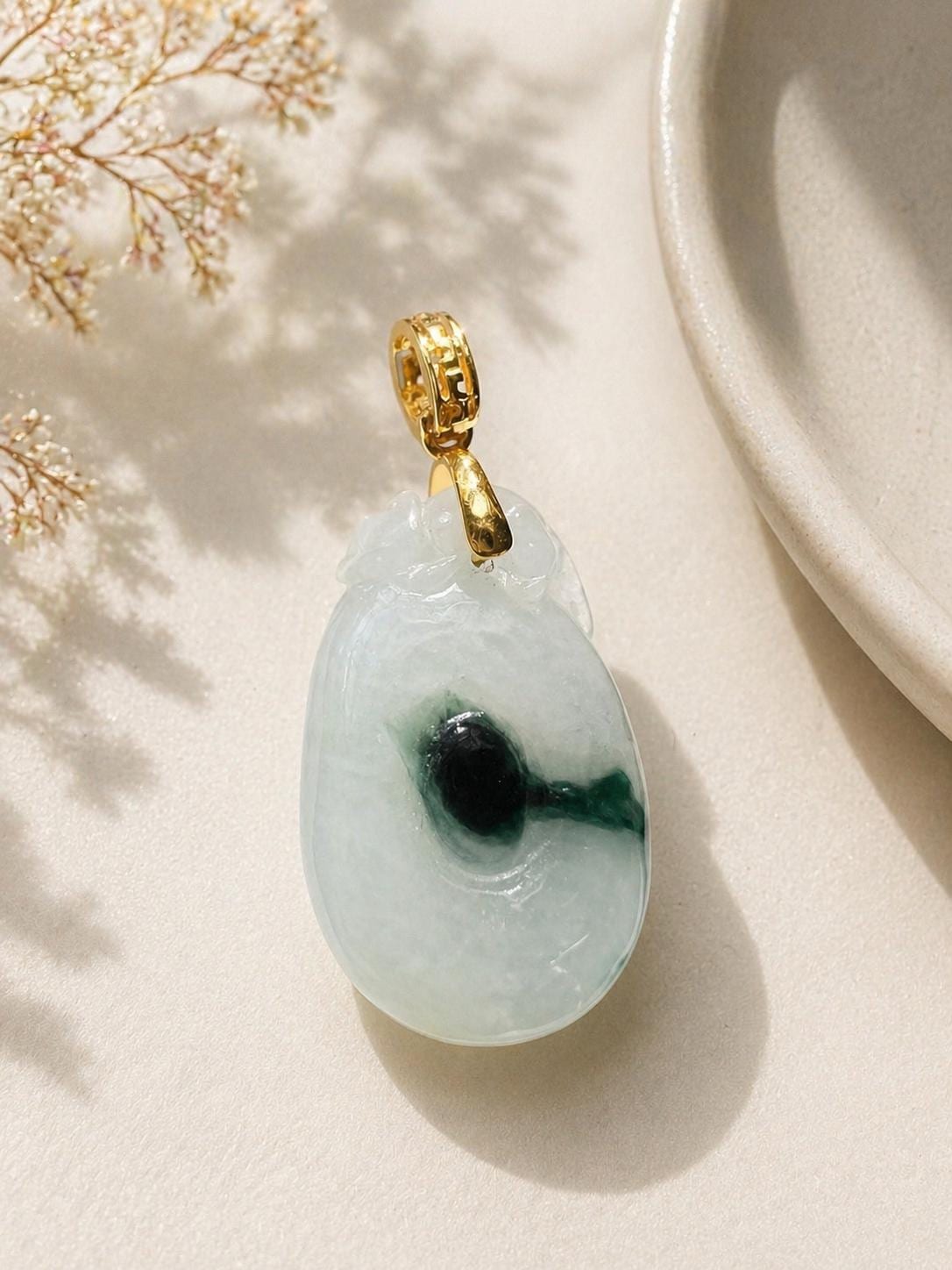 Floating Green Jadeite Pendant