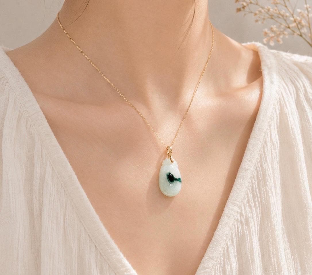 Floating Green Jadeite Pendant