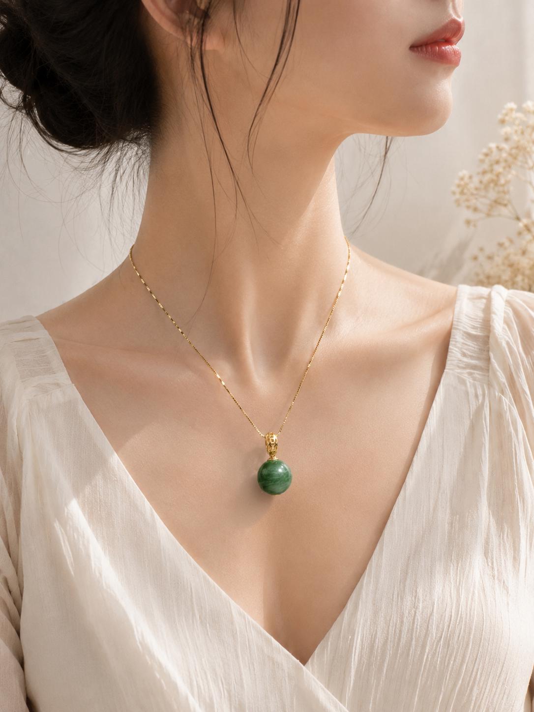 Green Nephrite Orb Pendant