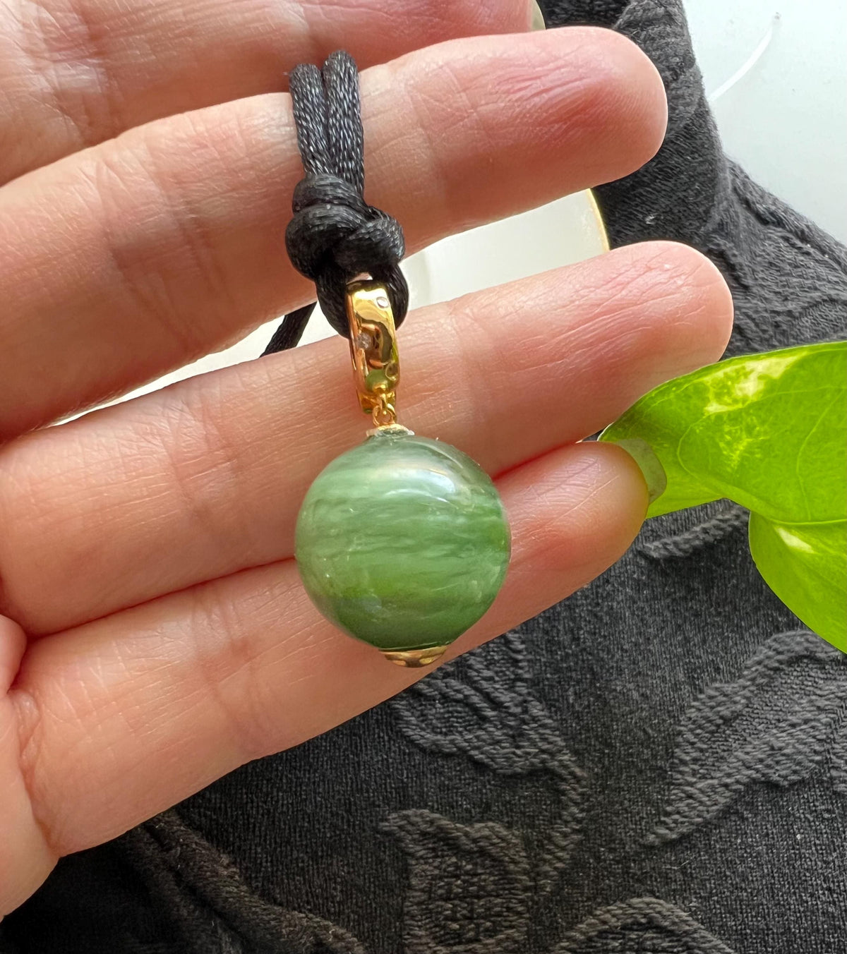 Green Nephrite Orb Pendant