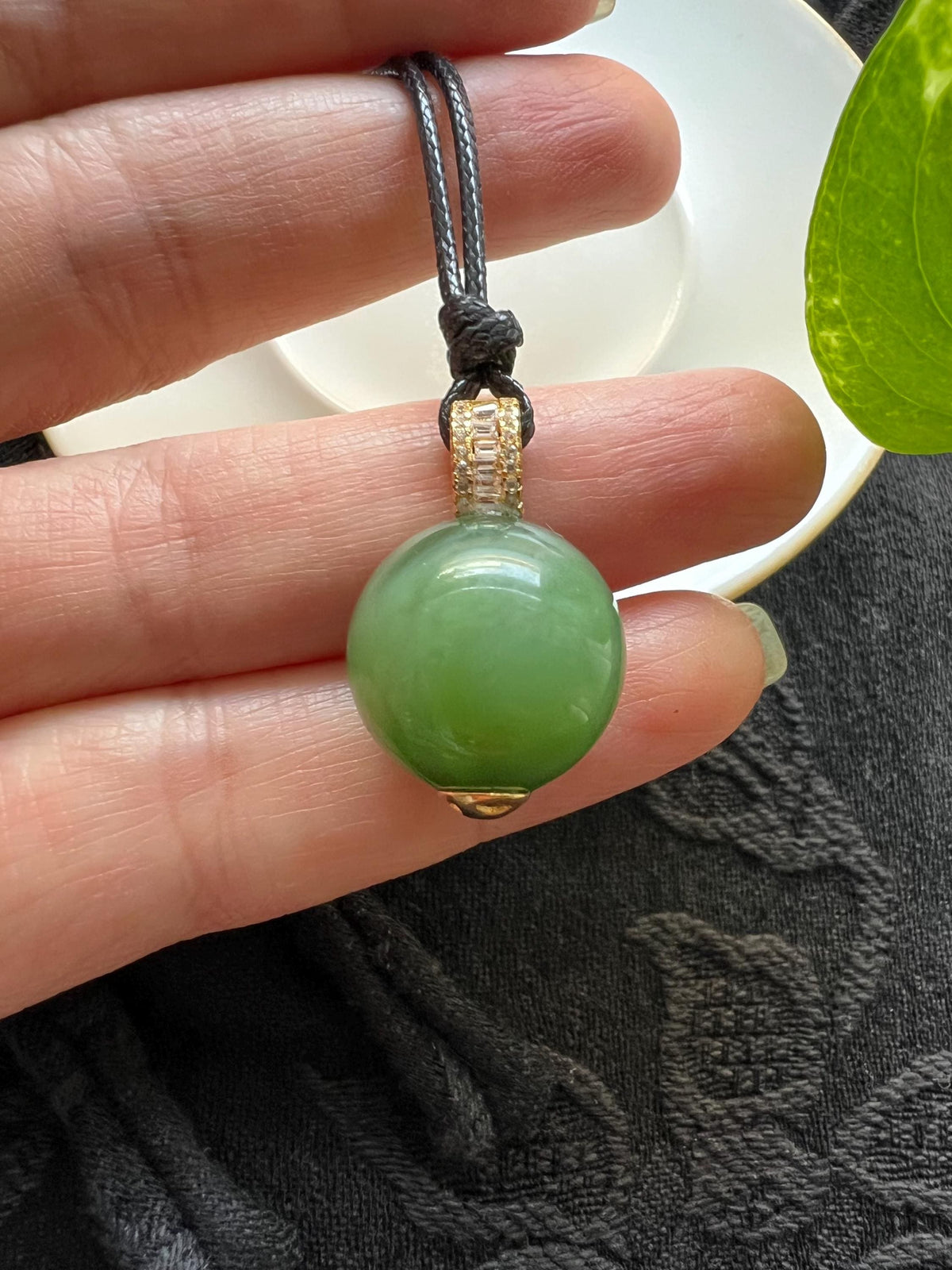 Green Nephrite Orb Pendant