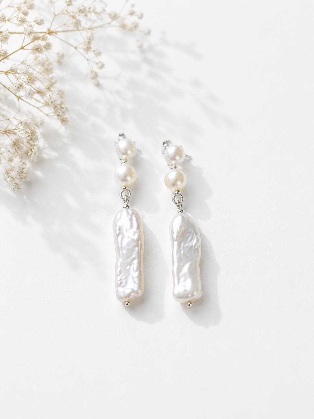 14K Gold Filled Freshwater Multiple Pearl Dangle Earrings