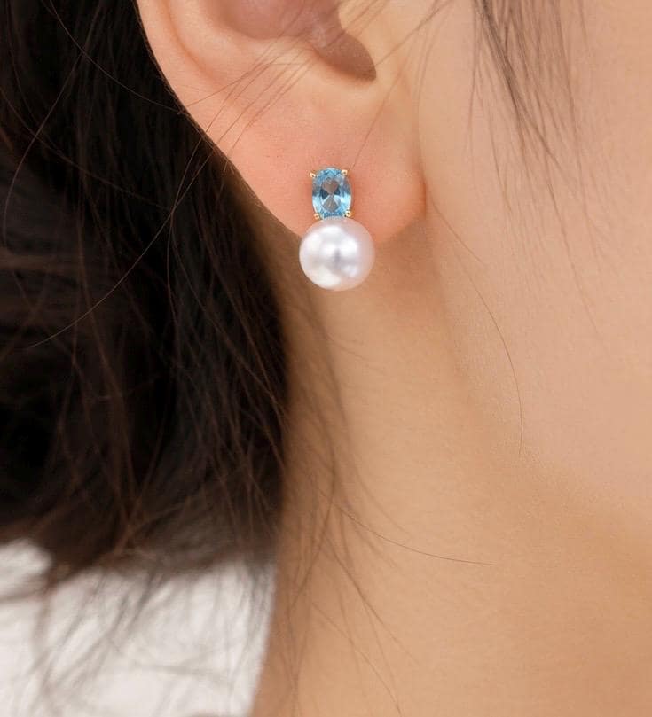 Clip On Freshwater Pearl CZ Earrings