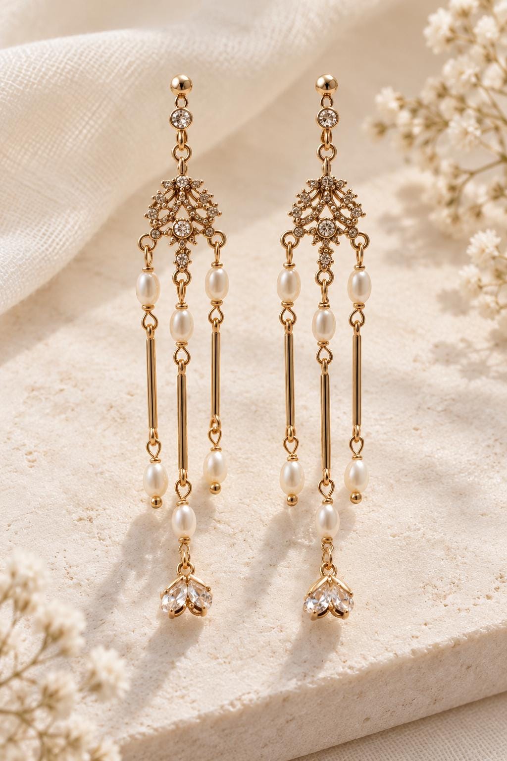 Victorian Freshwater Pearl Chandelier Earrings