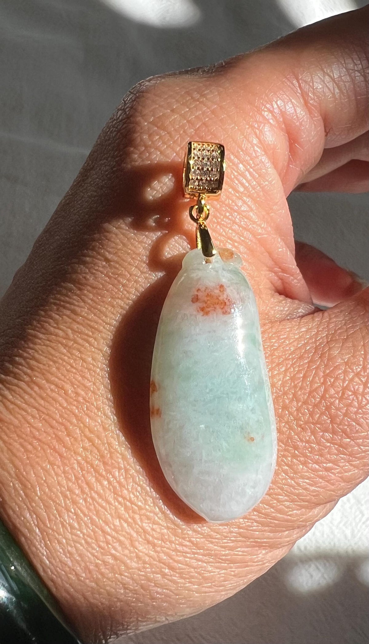 Tricolor Jadeite Gourd Pendant