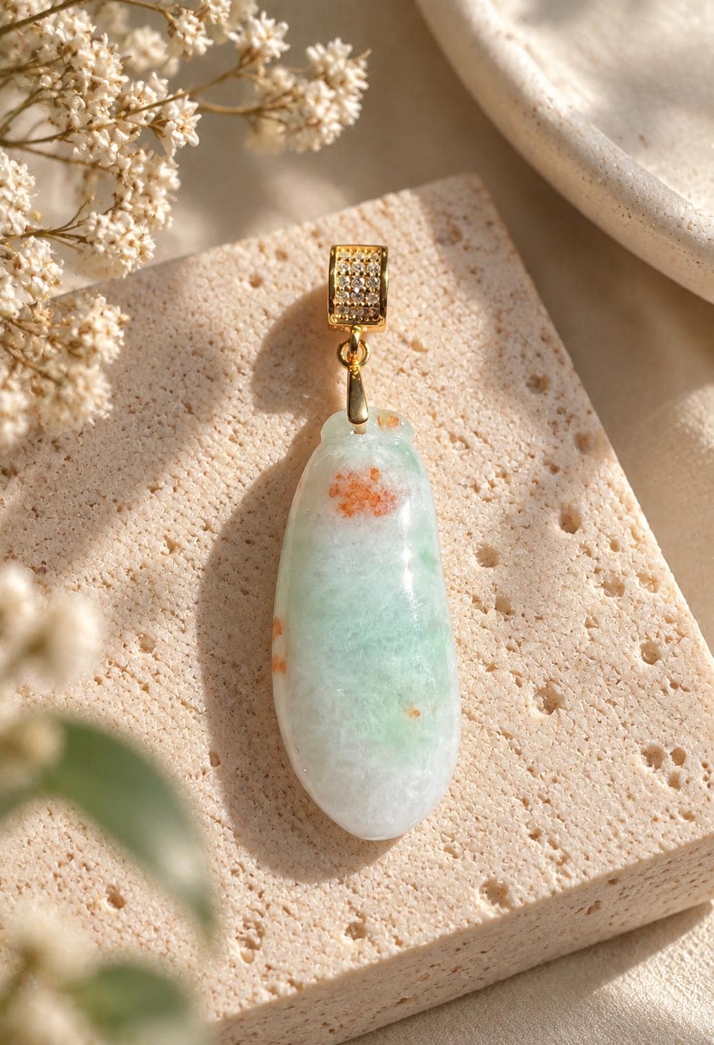 Tricolor Jadeite Gourd Pendant