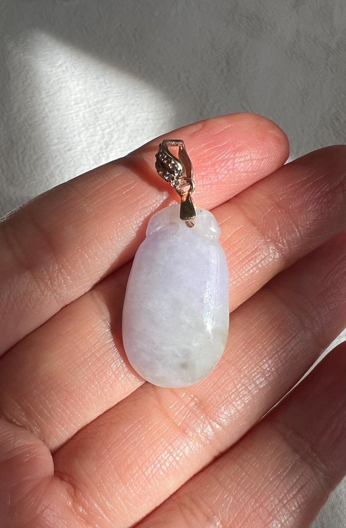 Lavender Jadeite Silver-Bail Pendant