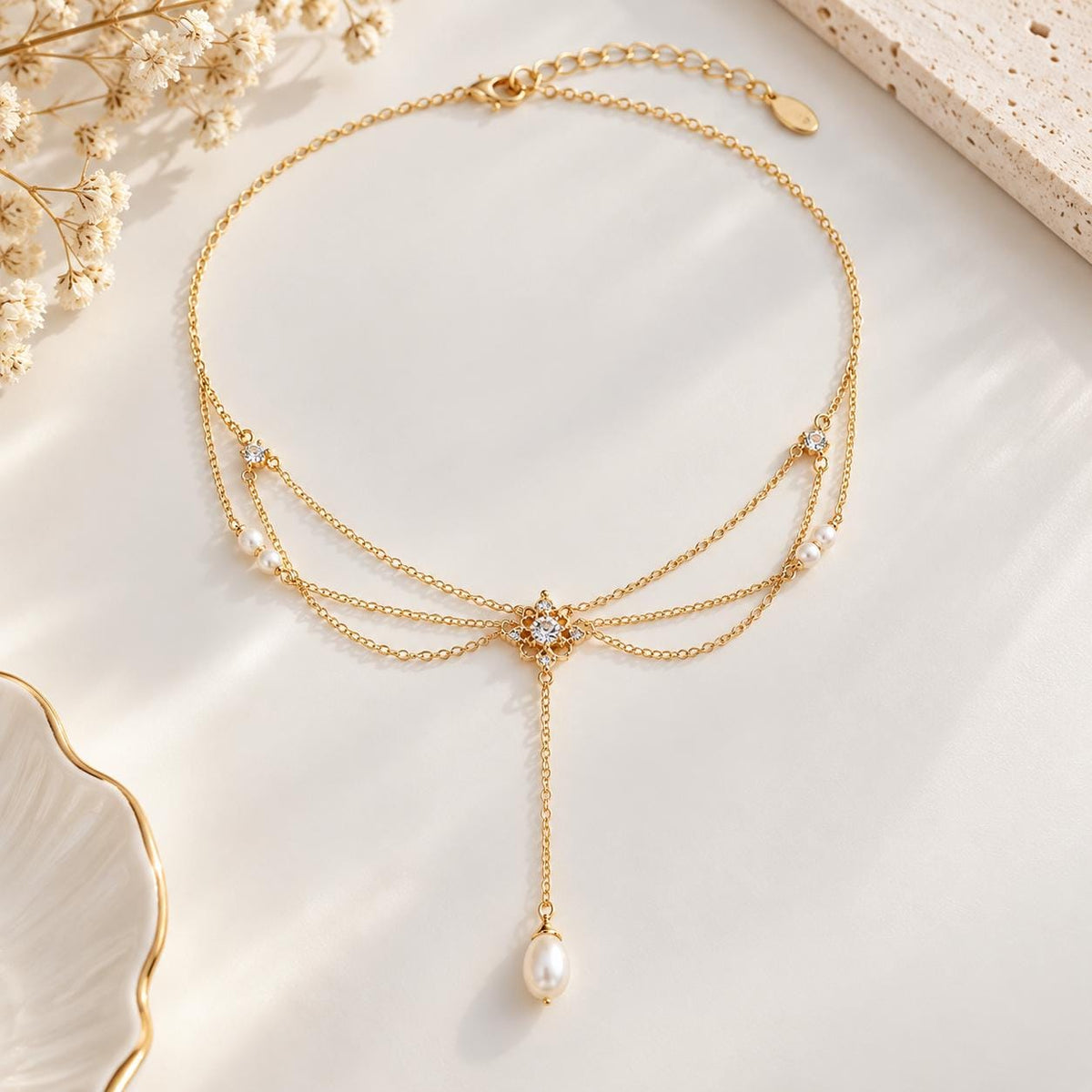 Vintage Style Freshwater Pearl Filigree Necklace
