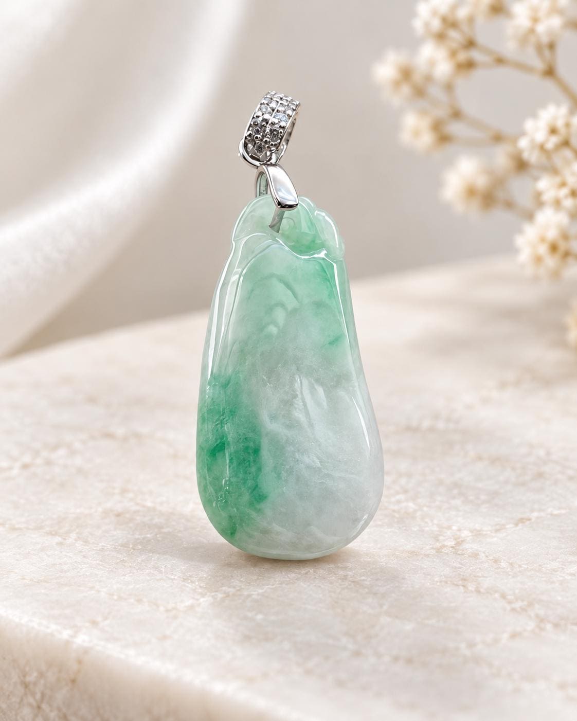 Green Jadeite Lucky Melon Pendant