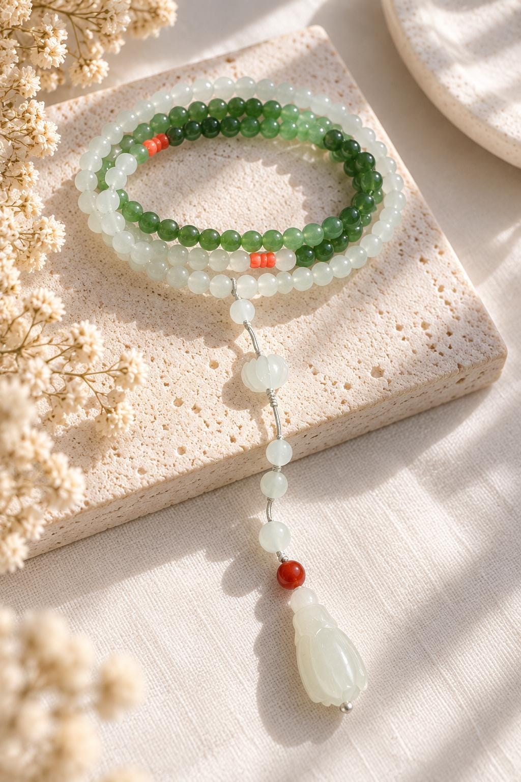 Convertible Jade Magnolia Necklace