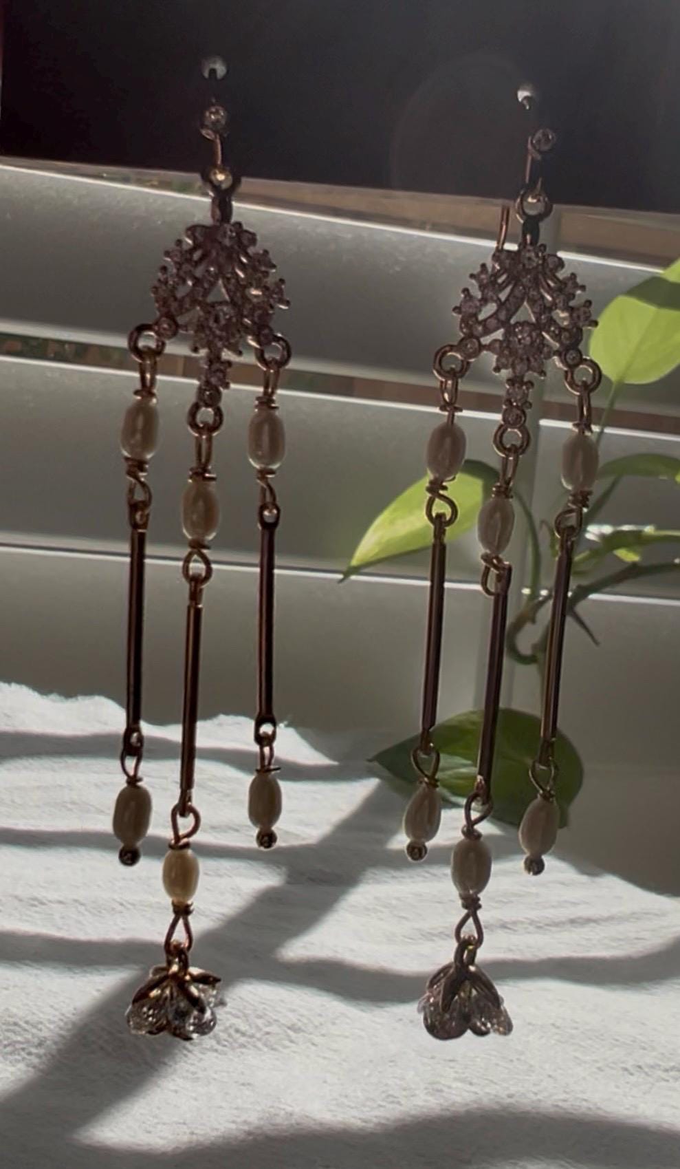 Victorian Freshwater Pearl Chandelier Earrings