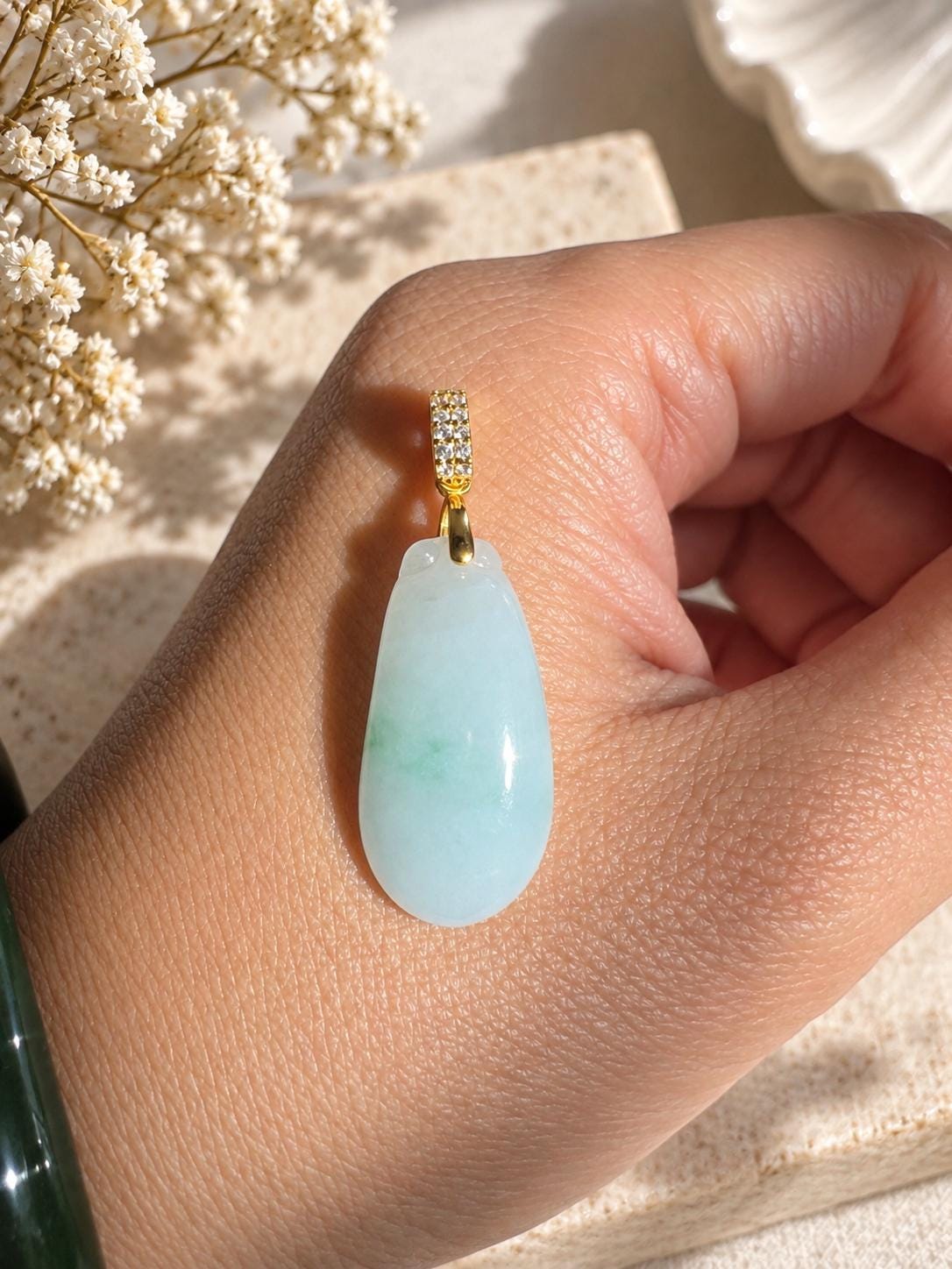 Green Jadeite Gourd Pendant