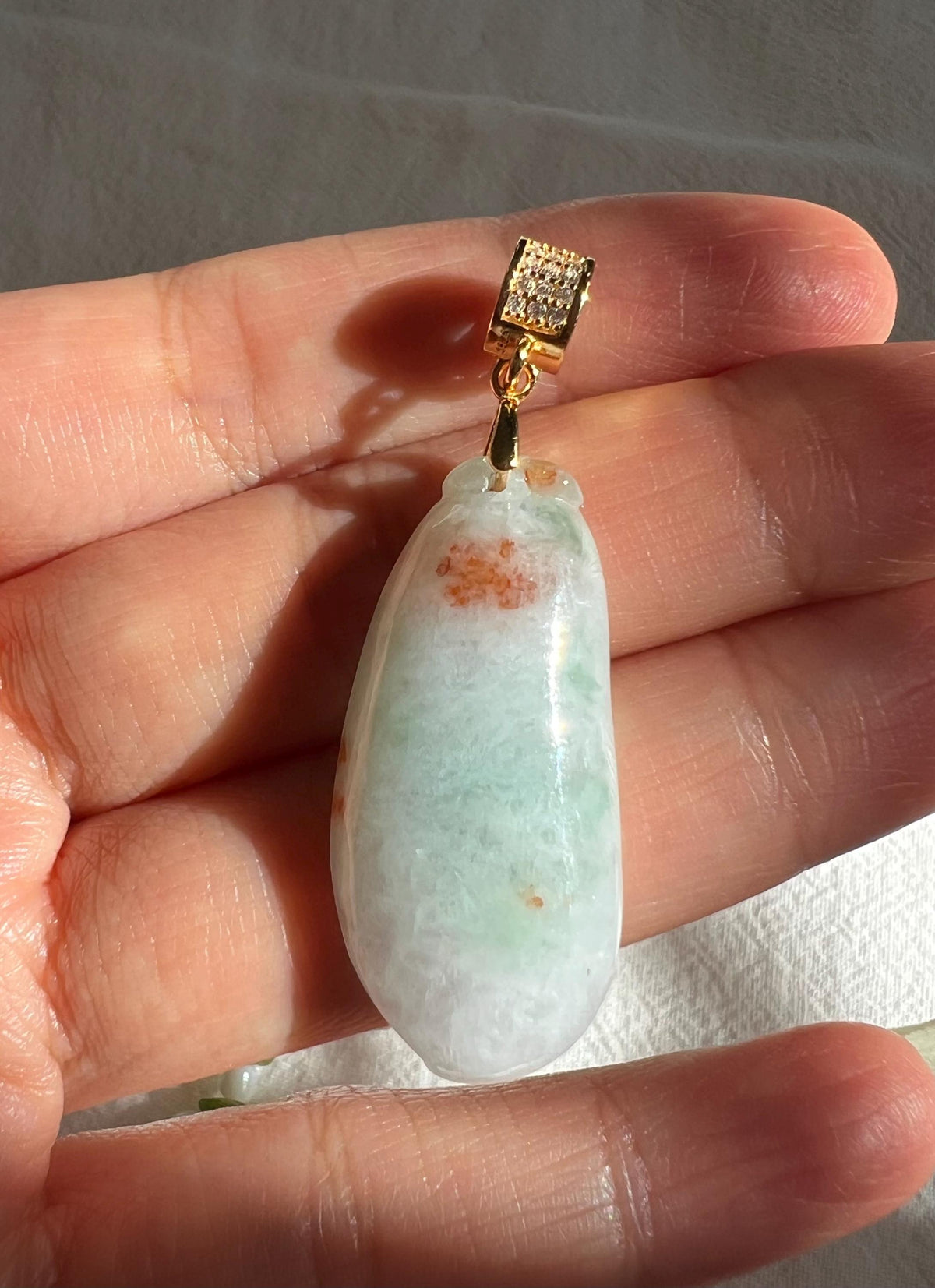 Tricolor Jadeite Gourd Pendant
