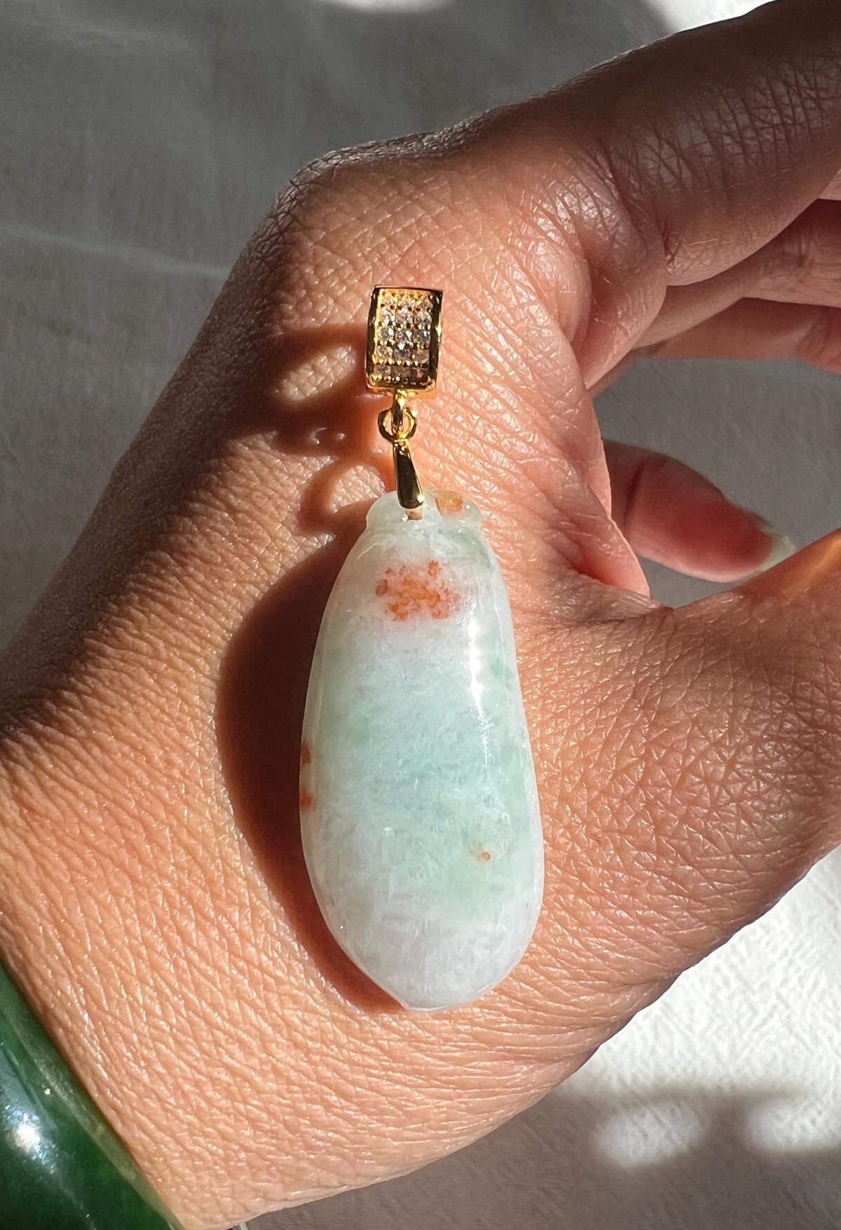 Tricolor Jadeite Gourd Pendant