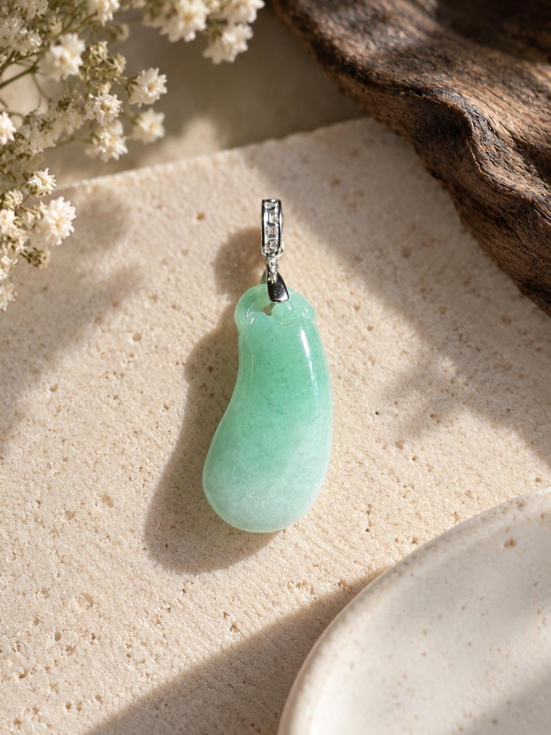 Green Jadeite Lucky Melon Pendant