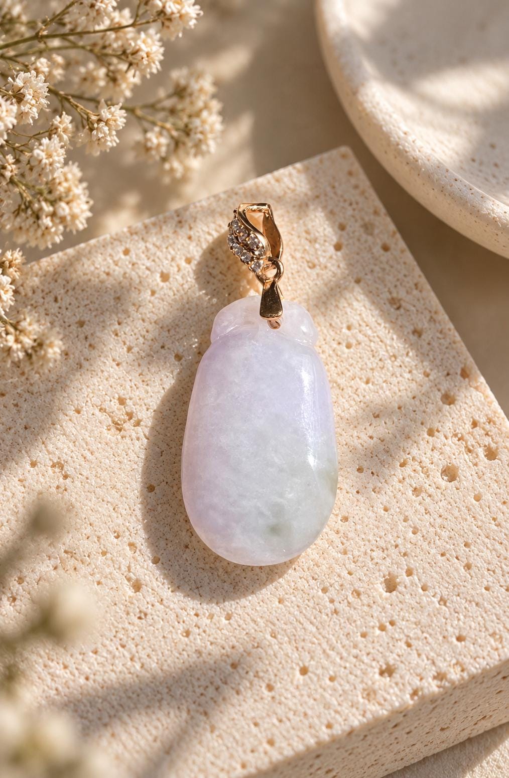 Lavender Jadeite Silver-Bail Pendant