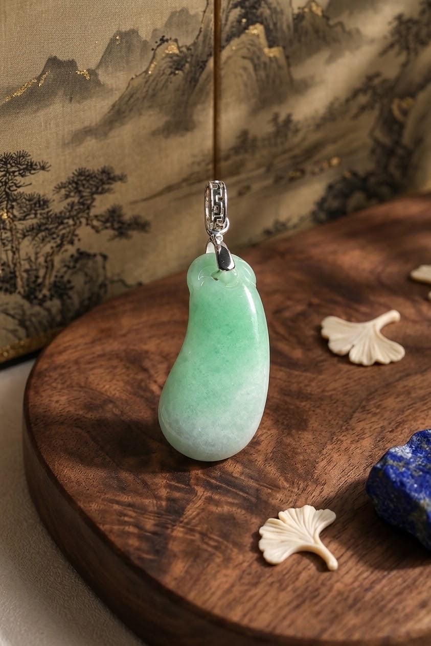 Green Jadeite Lucky Melon Pendant