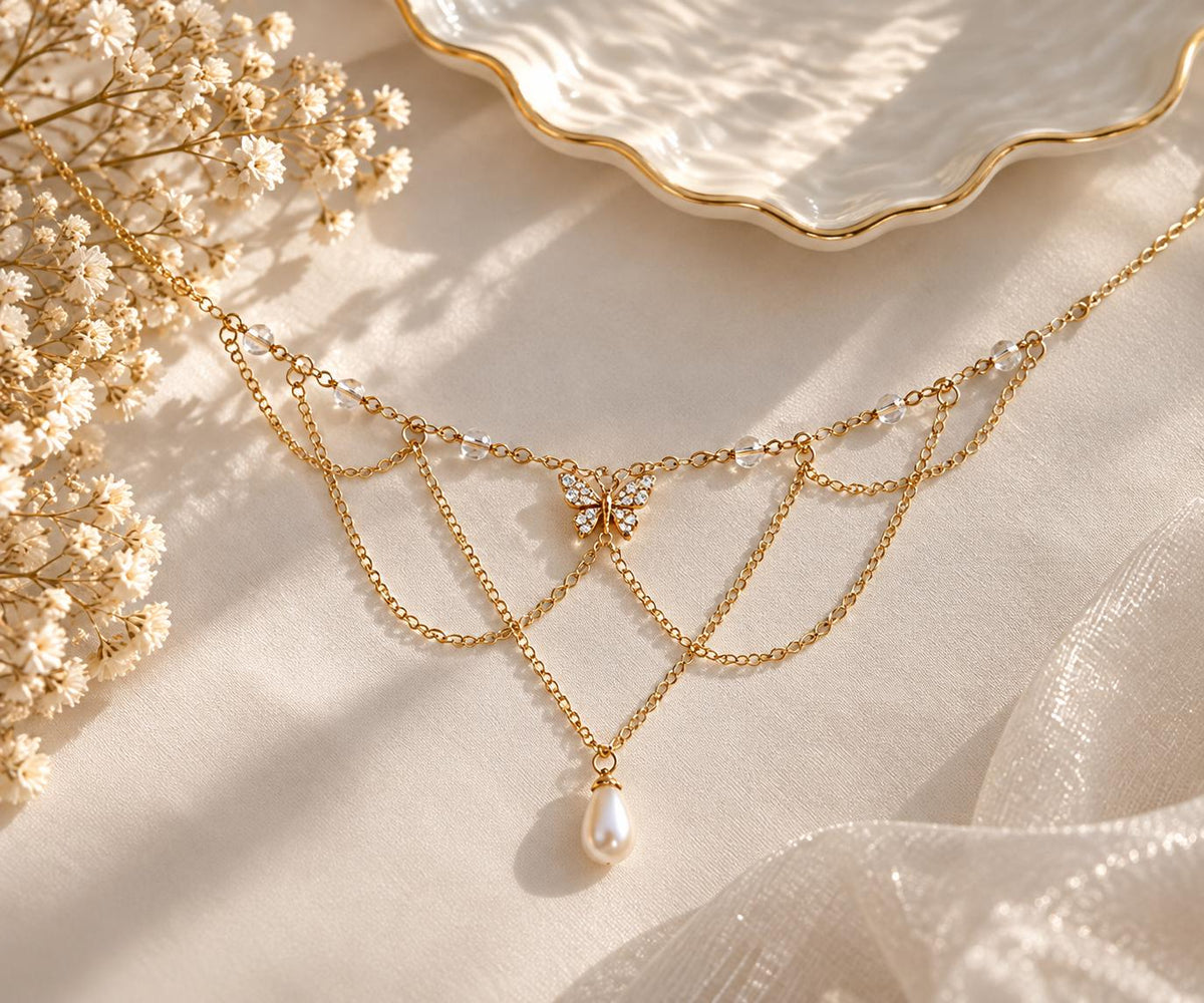 Vintage Style Freshwater Pearl Filigree Necklace