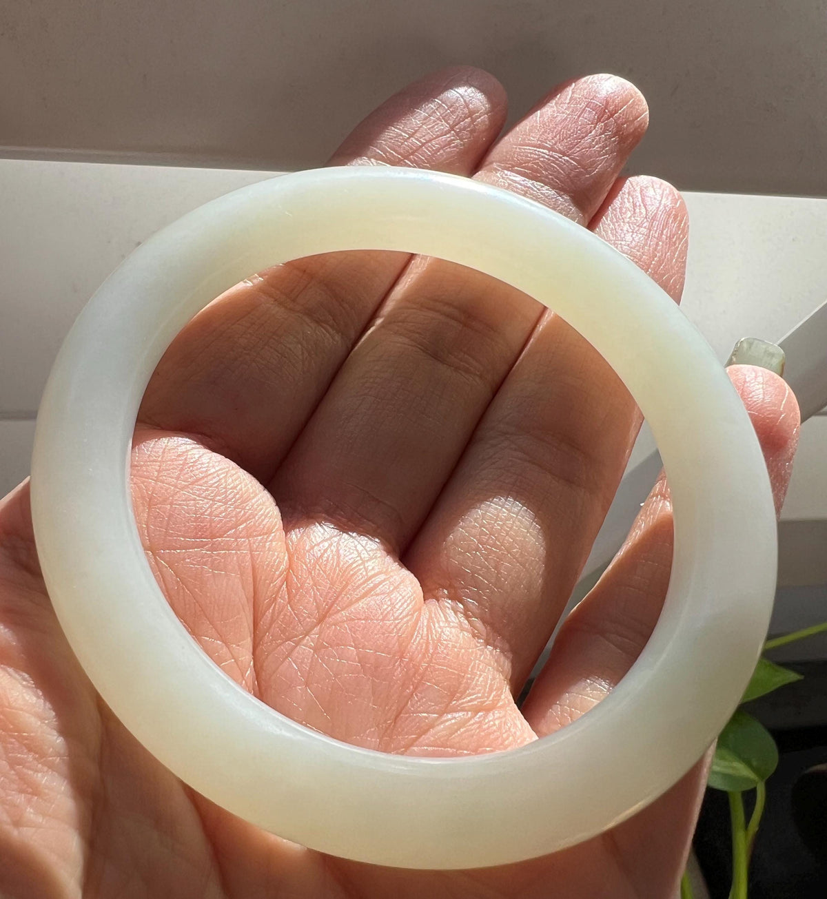 White Nephrite Bangle, 56 mm
